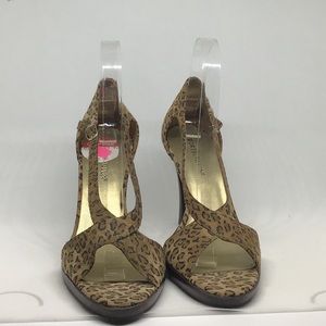 Worthington Leopard Print Suede Sandal, Size 7.5M
